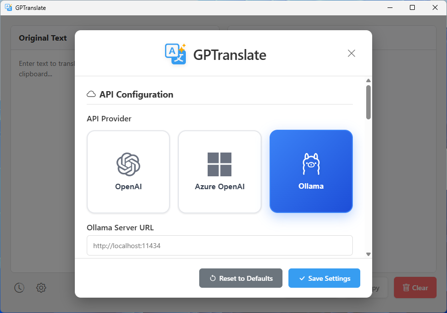 GPTranslate Settings